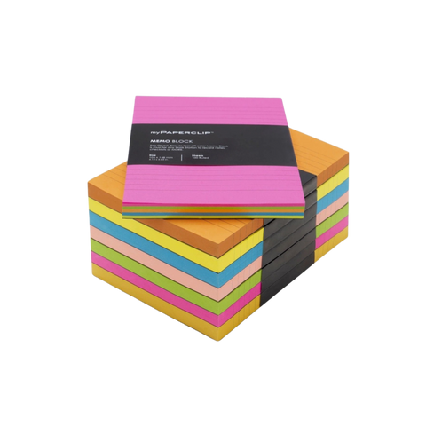 Buy Memo Blocks - 100 Sheets of Colored Top Glued 80 GSM – myPAPERCLIP ...