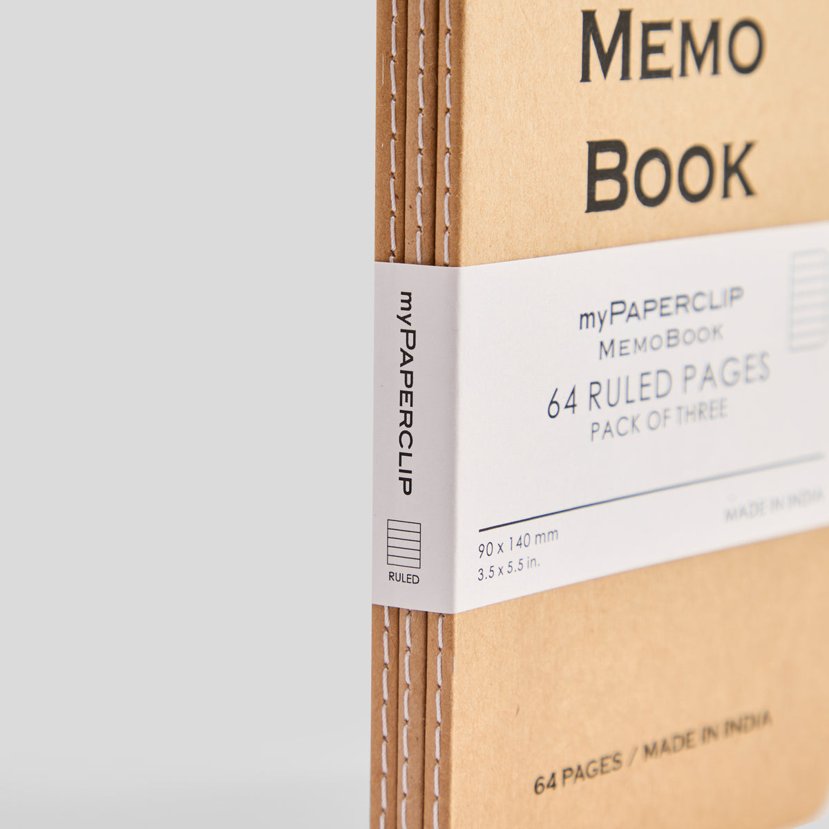 Memo Book Centre Thread A6 Notebook (Pack of 3)
