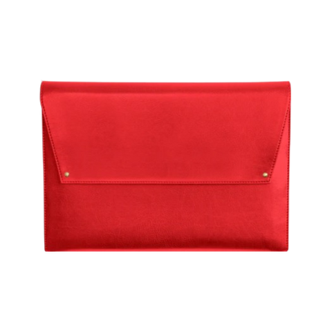 Vegan Leather Laptop Sleeve 13 Inch Red