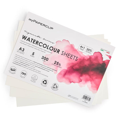 myPAPERCLIP Pigmenta Series Watercolour Sheets 300 GSM