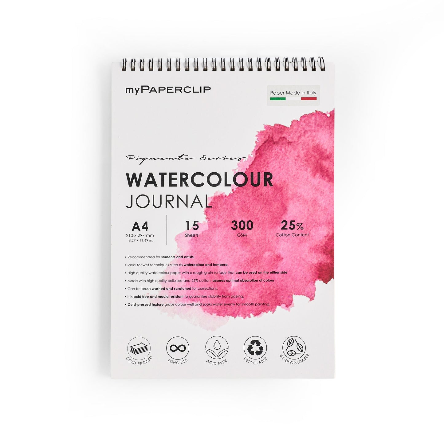 myPAPERCLIP Pigmenta Series Watercolour Wiro 300 GSM