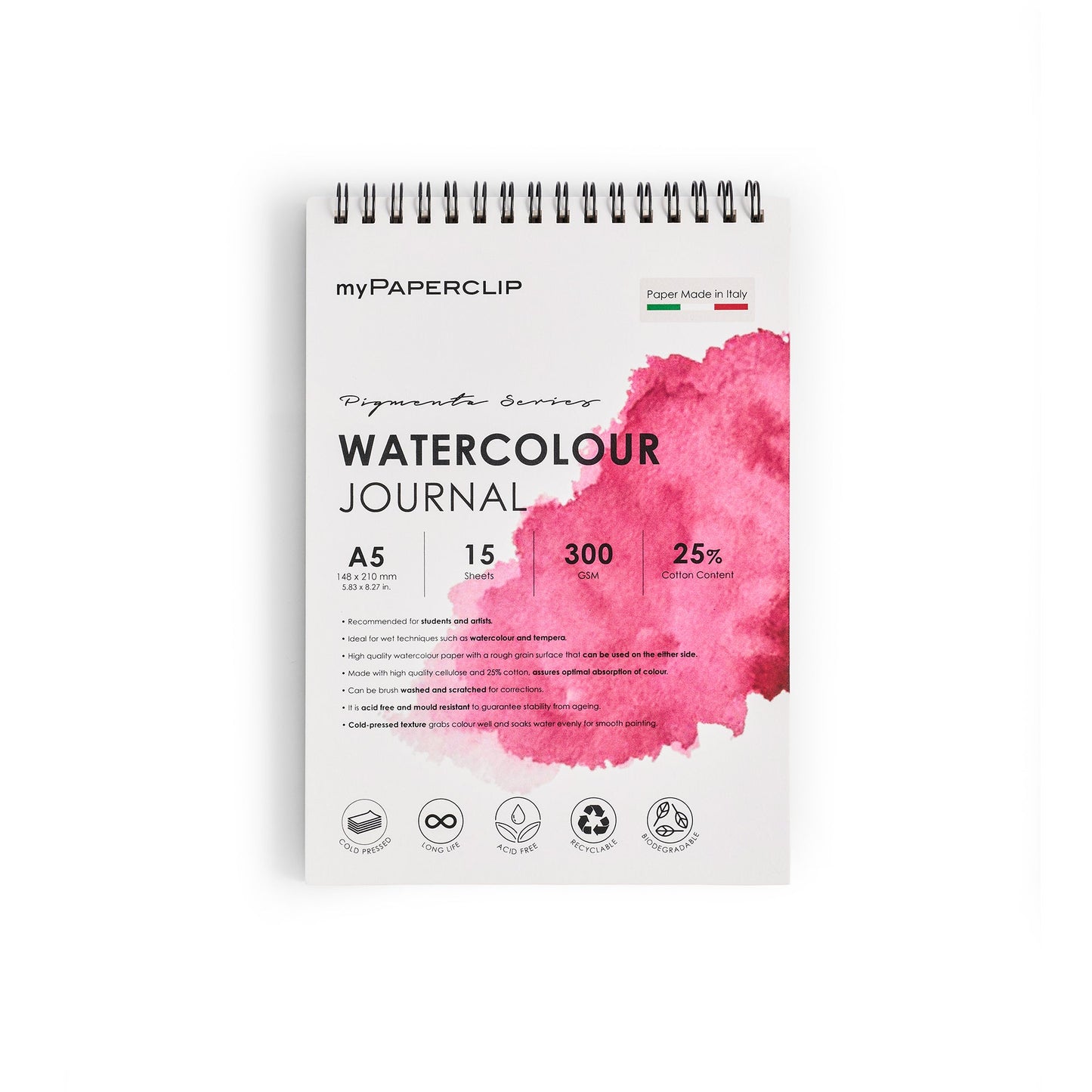 myPAPERCLIP Pigmenta Series Watercolour Wiro 300 GSM